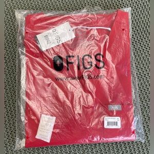 FIGS WINNING RED SCRUB TOP